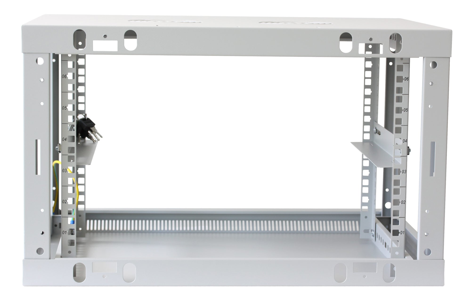 Armadio Rack 19'' a muro 9 unità sezione unica prof. 450 Grigio - Miniatura 6