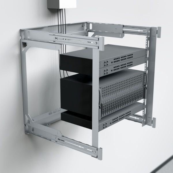 Armadio Rack 19'' a Muro 9U da Assemblare Profondità 400-600 mm Nero - Miniatura 6