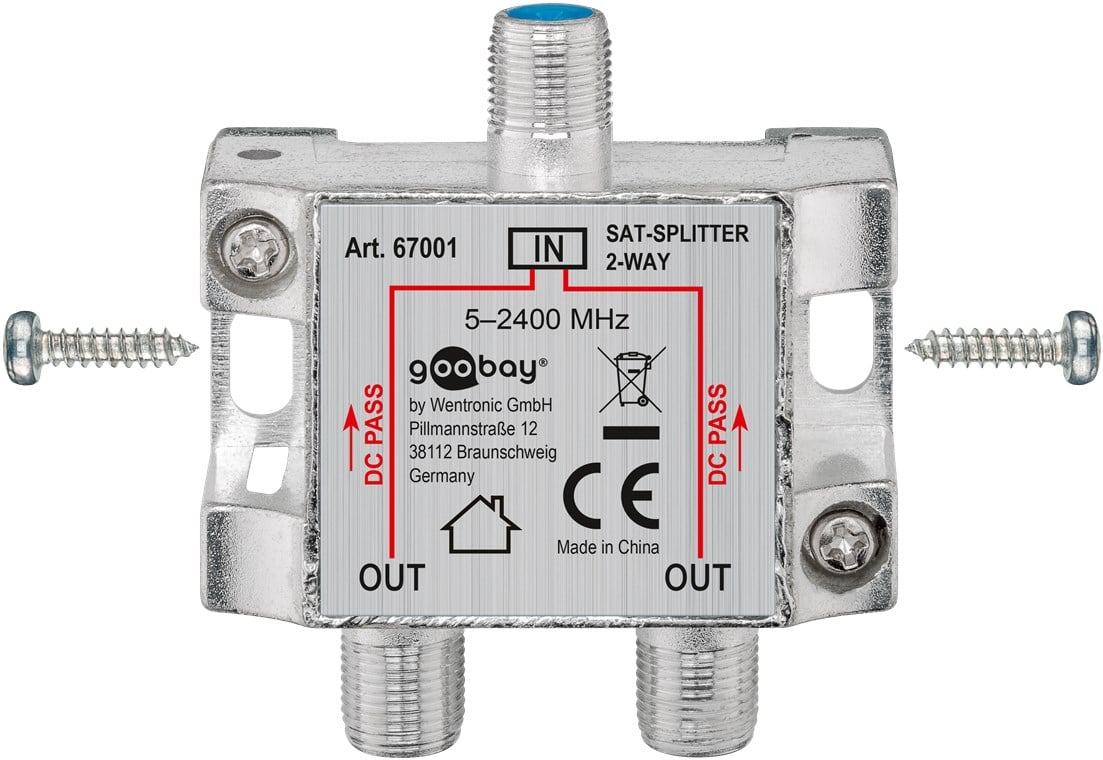 Splitter 2 vie per satellite 100 db, 1750 Mhz - Miniatura 6