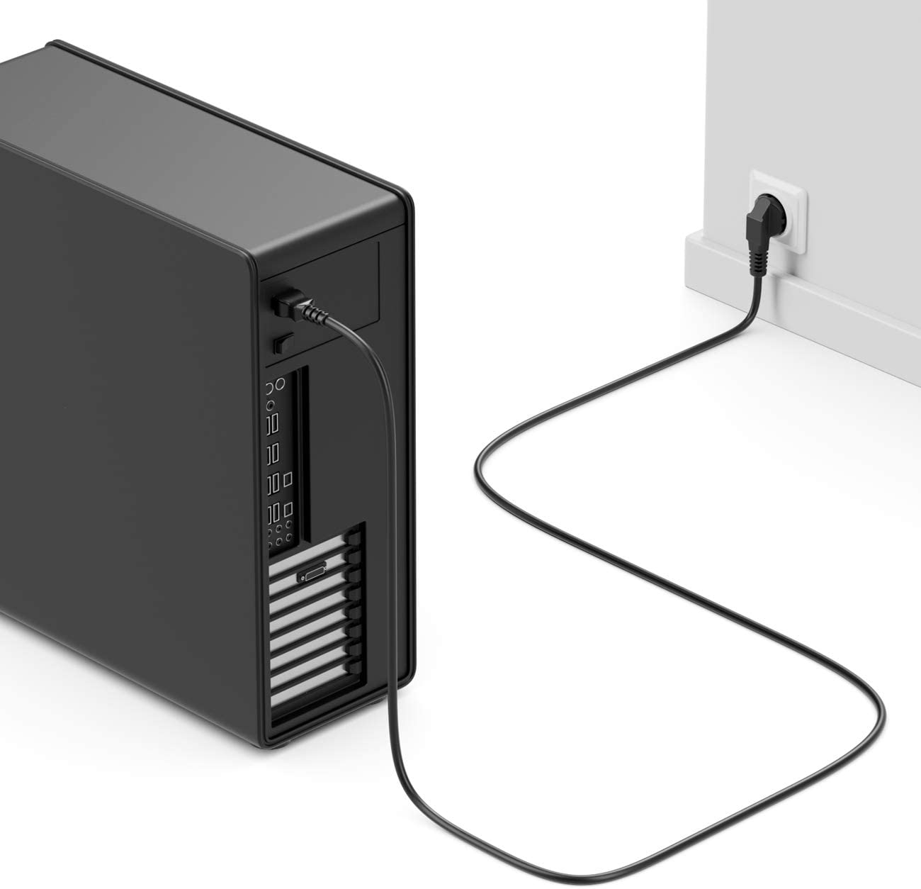 Cavo alimentazione C13 F a Schuko angolato 1,8m nero - Miniatura 6