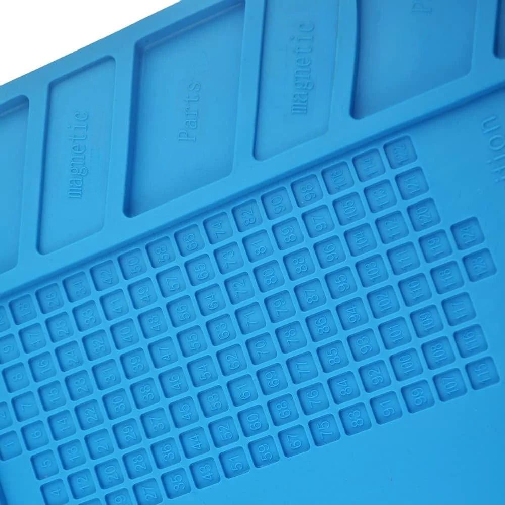Tappeto da Saldatura e Riparazione Antiscivolo Magnetico 45 x 30 cm in Silicone Blu - Miniatura 6