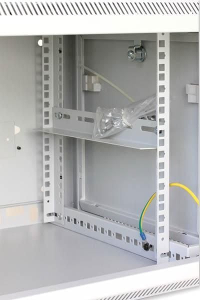 Armadio Rack 19'' a muro 12 unità sezione unica prof. 450mm Grigio - Miniatura 6