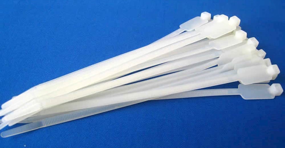 Fascette Fermacavi 200x4,8mm con Targhetta 13x28mm 100 pz Bianco - Miniatura 6