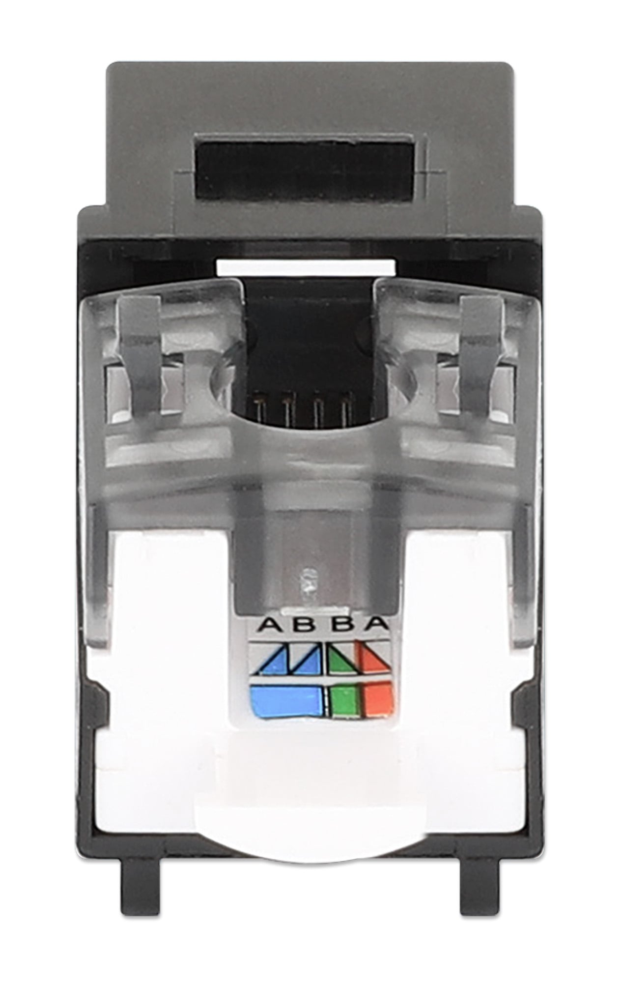 Frutto Keystone Slim Cat.6 per Cavo Rigido con Supporto Punch-Down 25 pz Nero - Miniatura 7
