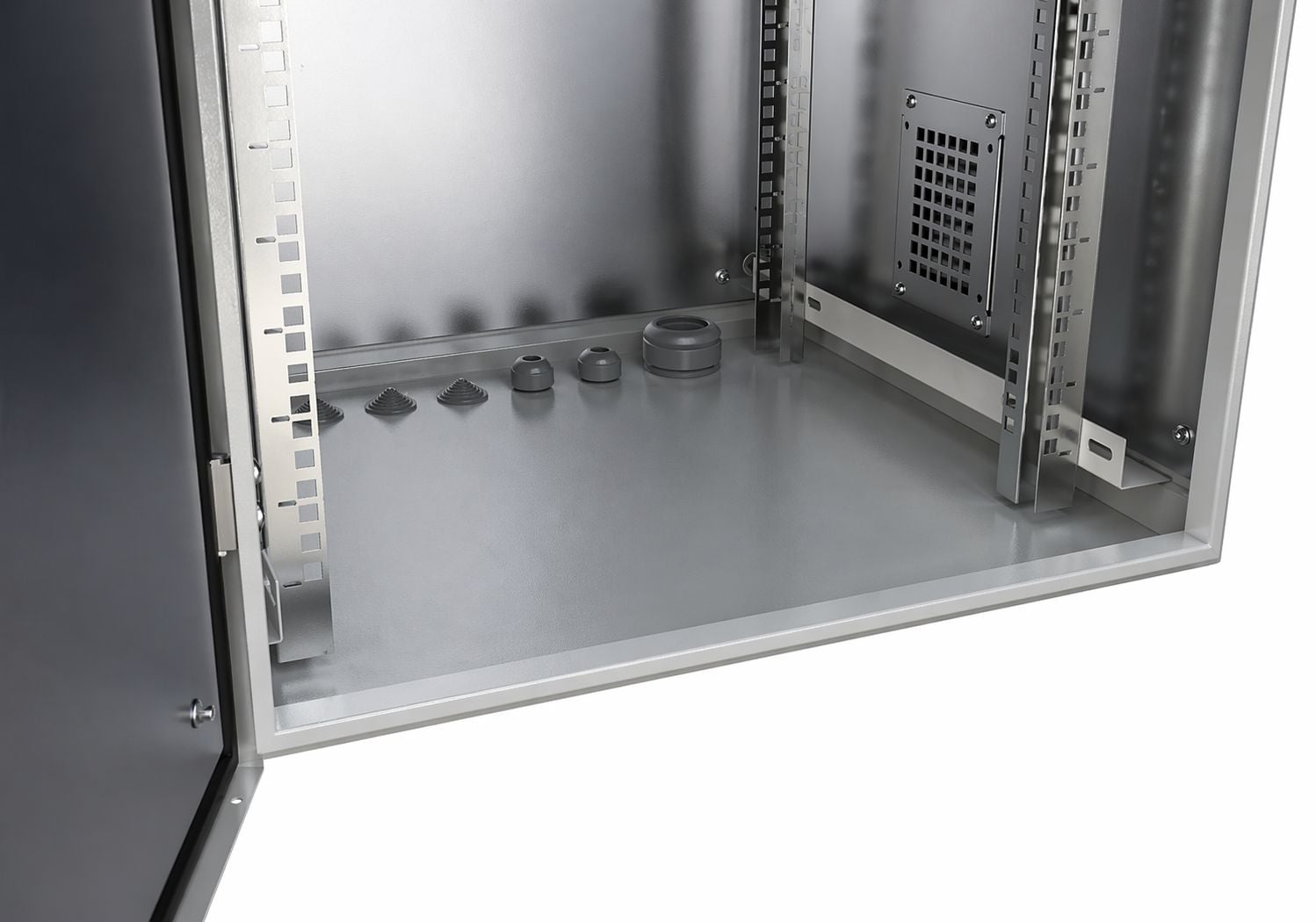 Armadio Rack 19'' Fissaggio a Palo 12U IP66 Porta Cieca Prof. 600 mm Grigio - Miniatura 7