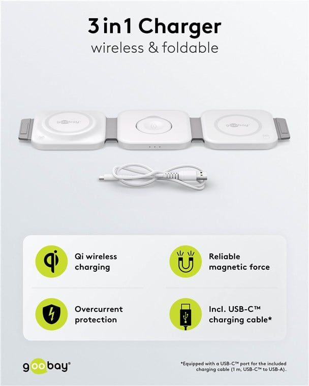 Caricatore Qi Wireless Caricabatterie 3in1 Stazione di Ricarica Pieghevole 15W - Miniatura 7