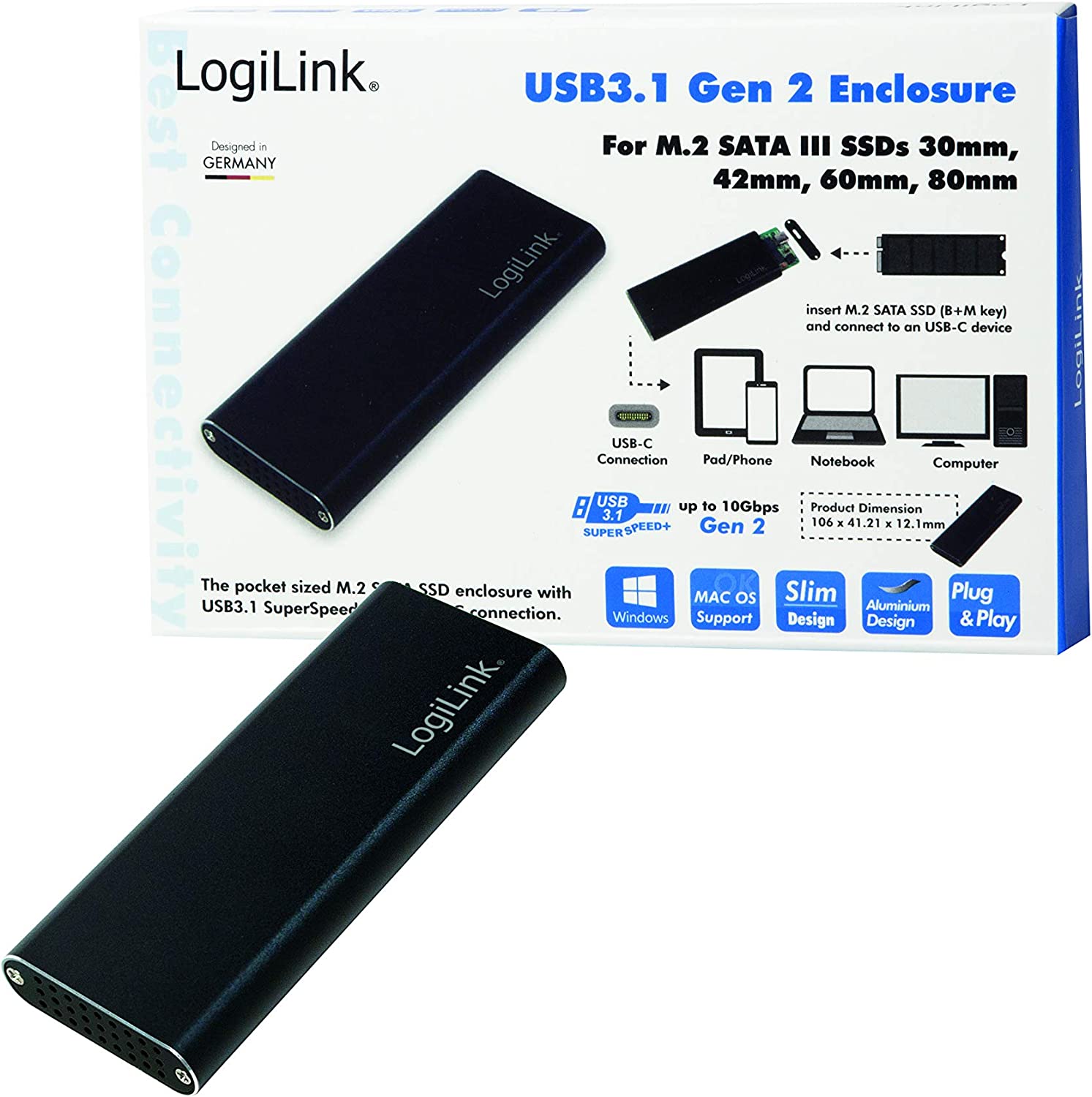 Box Esterno USB3.1 Gen 2 per SSD SATA M.2 - Miniatura 7