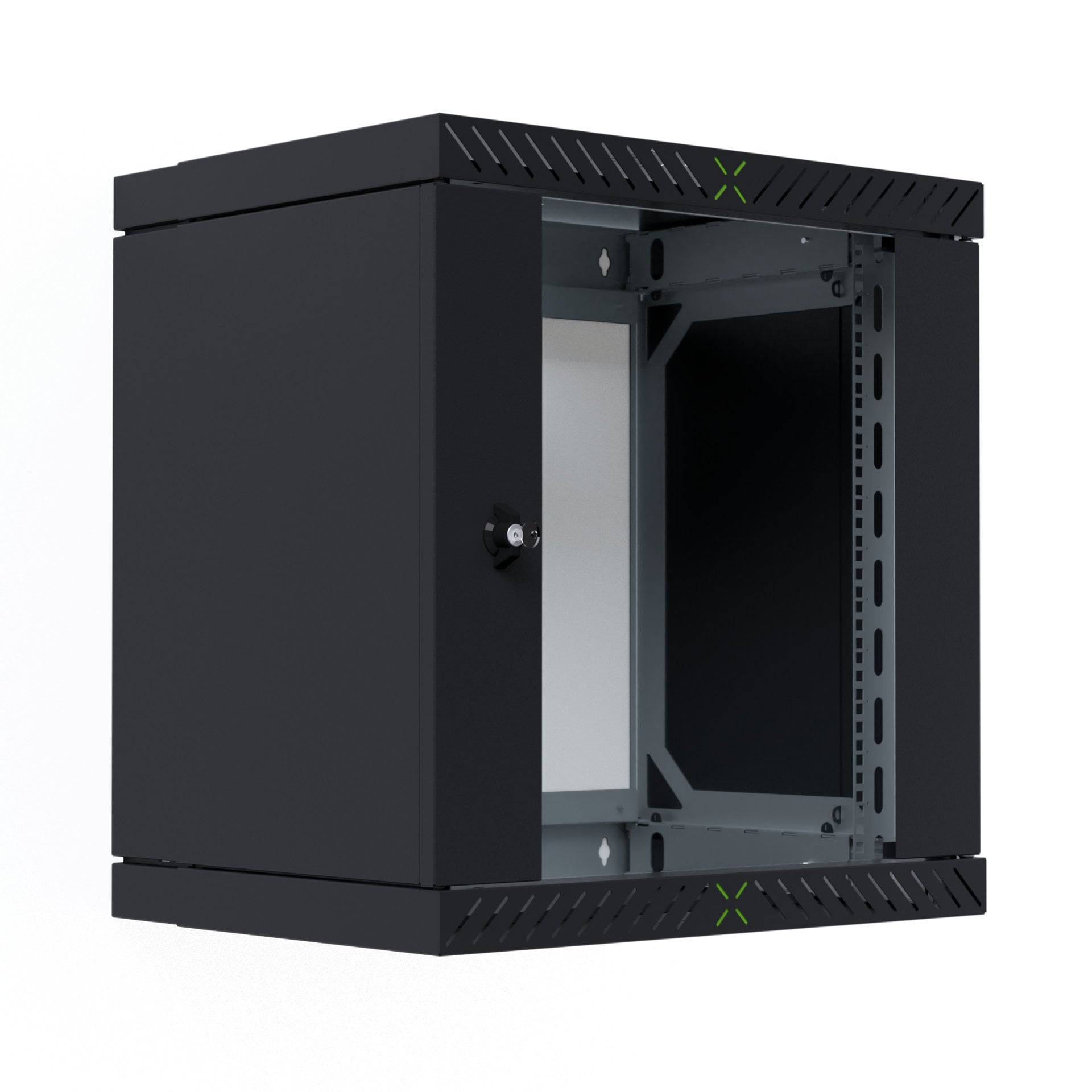 Armadio Rack 19'' a Muro 12U da Assemblare Profondità 400-600 mm Nero - Miniatura 7
