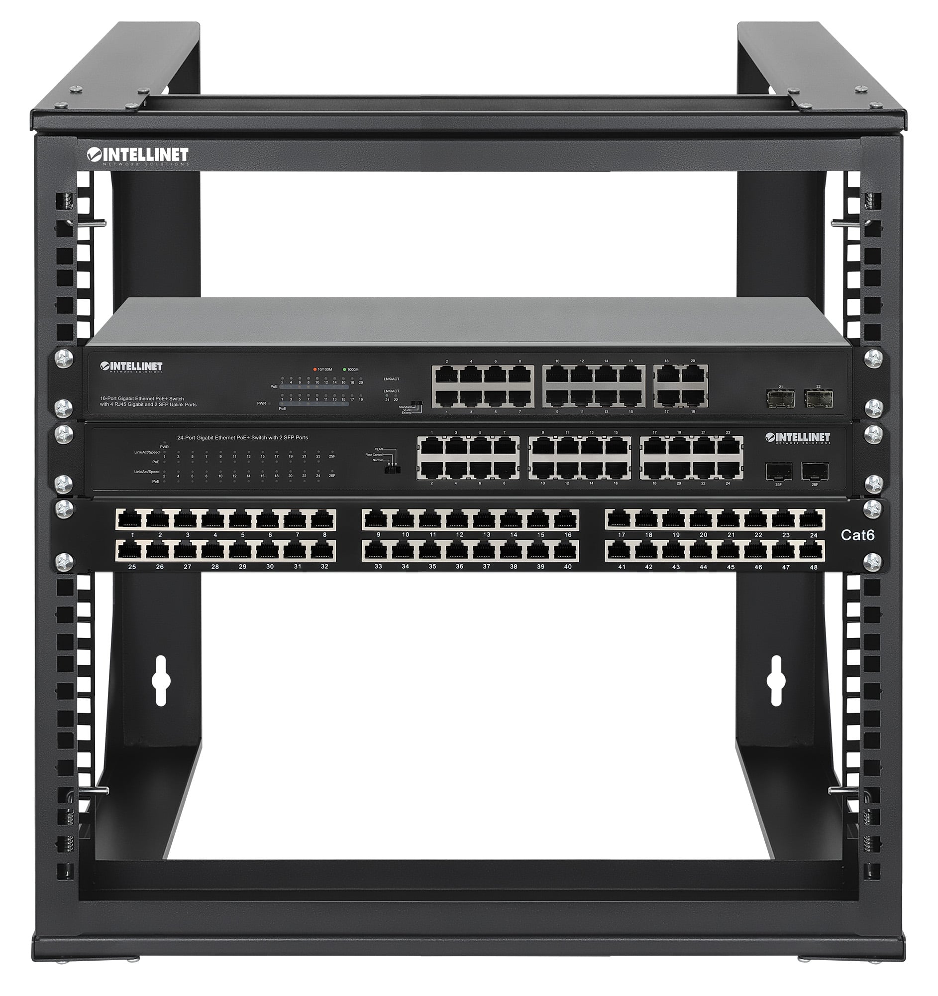 Armadio a Muro 19'' Open Frame 2 Montanti Flat Pack 9U - Miniatura 7