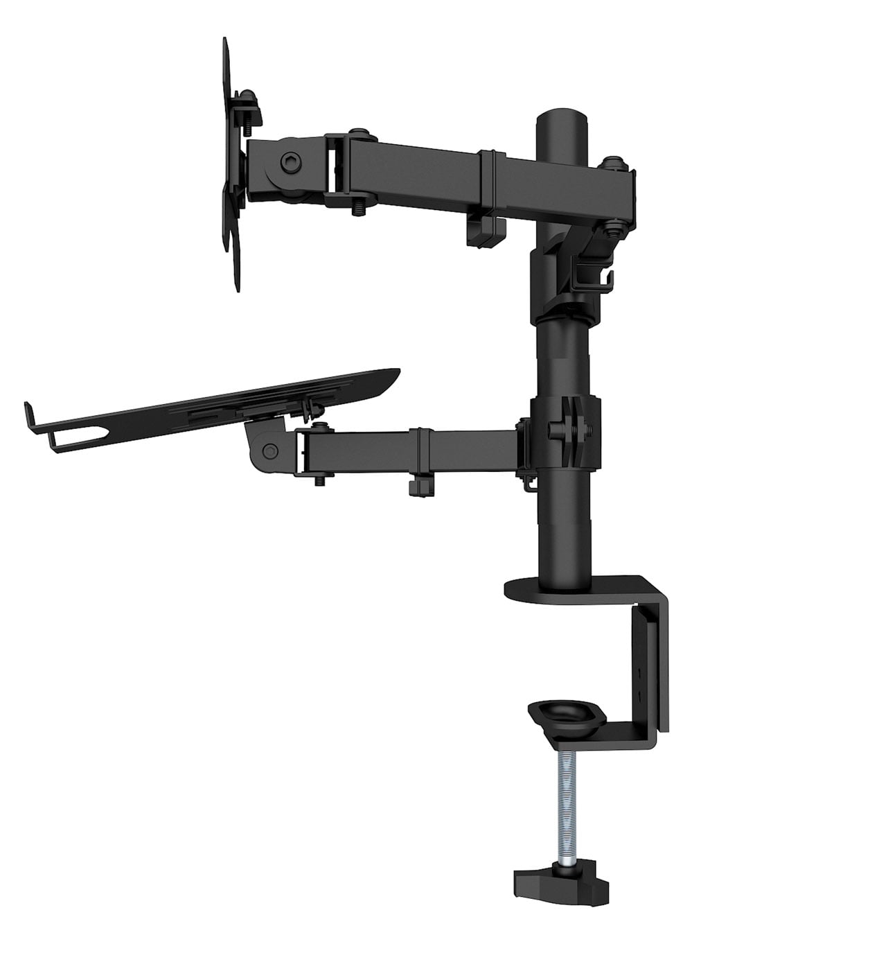 Supporto da Scrivania Braccio per Monitor 13-32'' e Mensola per Laptop - Miniatura 7