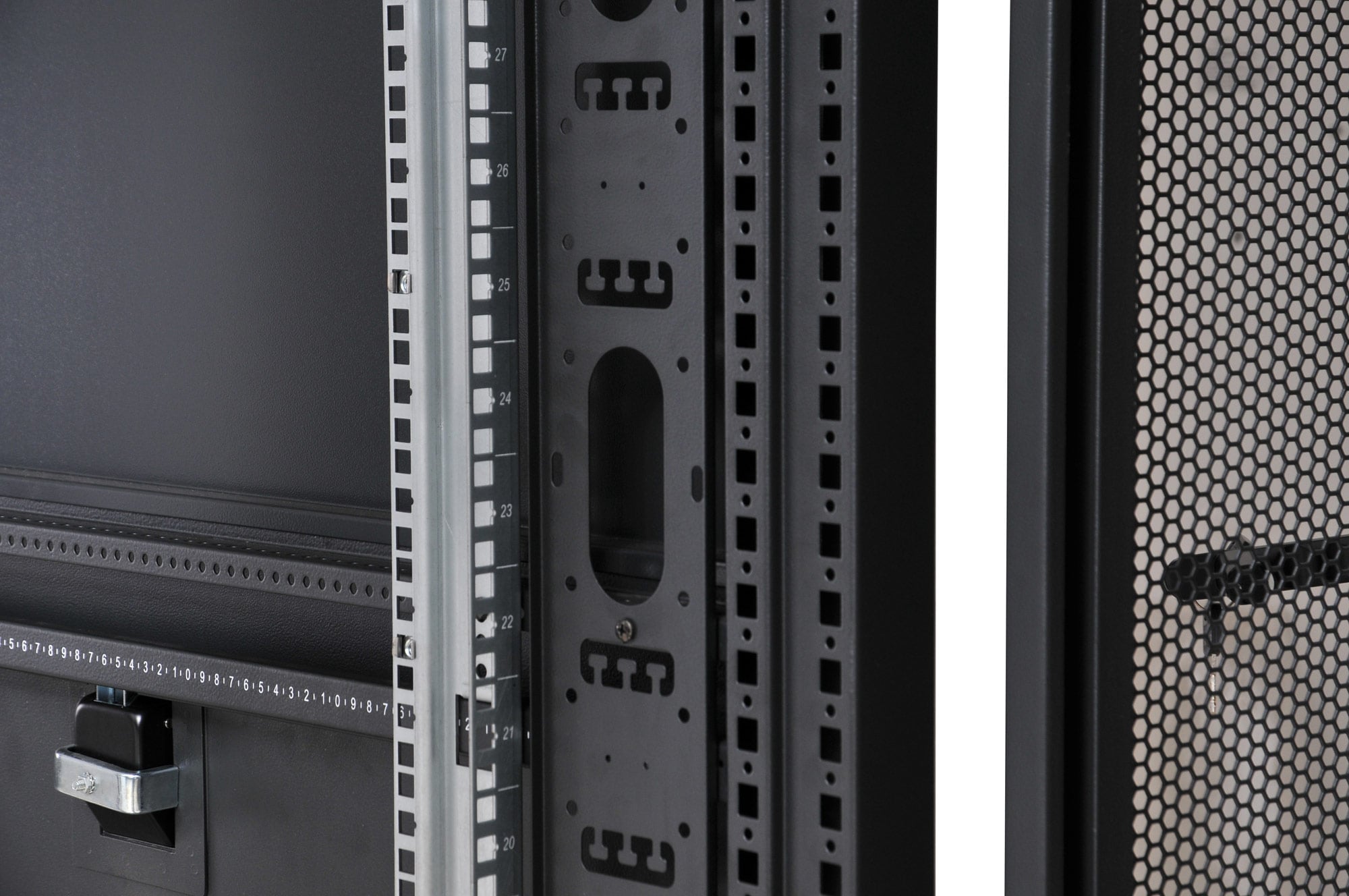 Armadio NetRack 19'' 600x1000 42 Unità Ventilato Nero da Assemblare - Miniatura 7