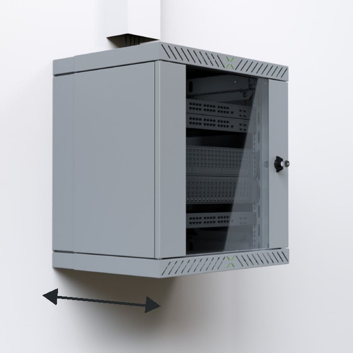 Armadio Rack 19'' a Muro 15U da Assemblare Profondità 400-600 mm Grigio - Miniatura 7