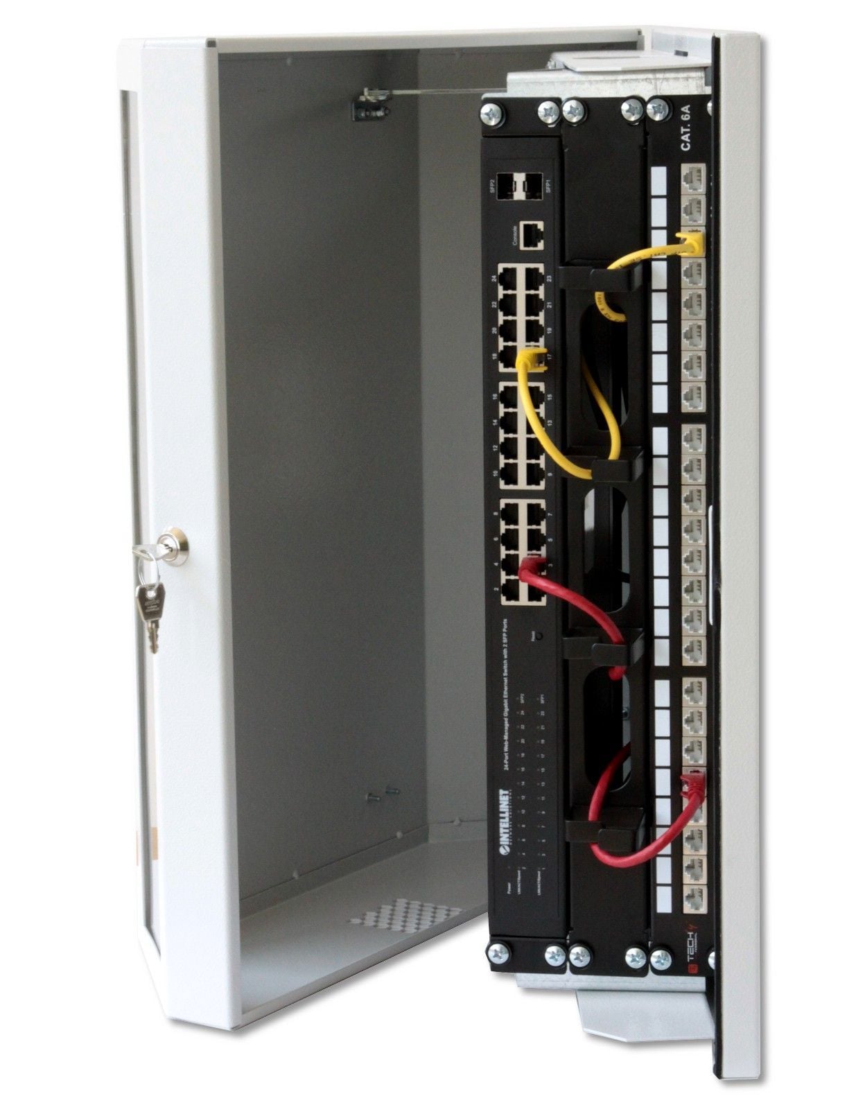 Armadio a muro 19'' Flat 9 Unità Grigio - Miniatura 7