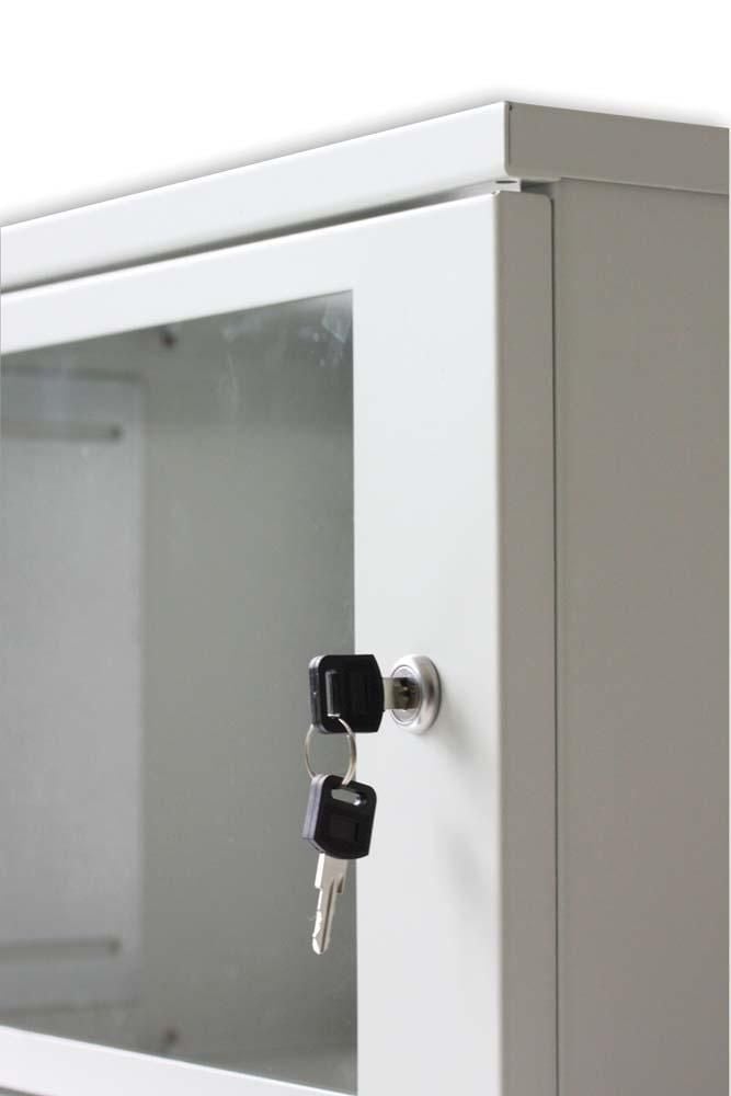 Armadio Rack 19'' a muro 16 unità prof. 400 Grigio Assemblato - Miniatura 7
