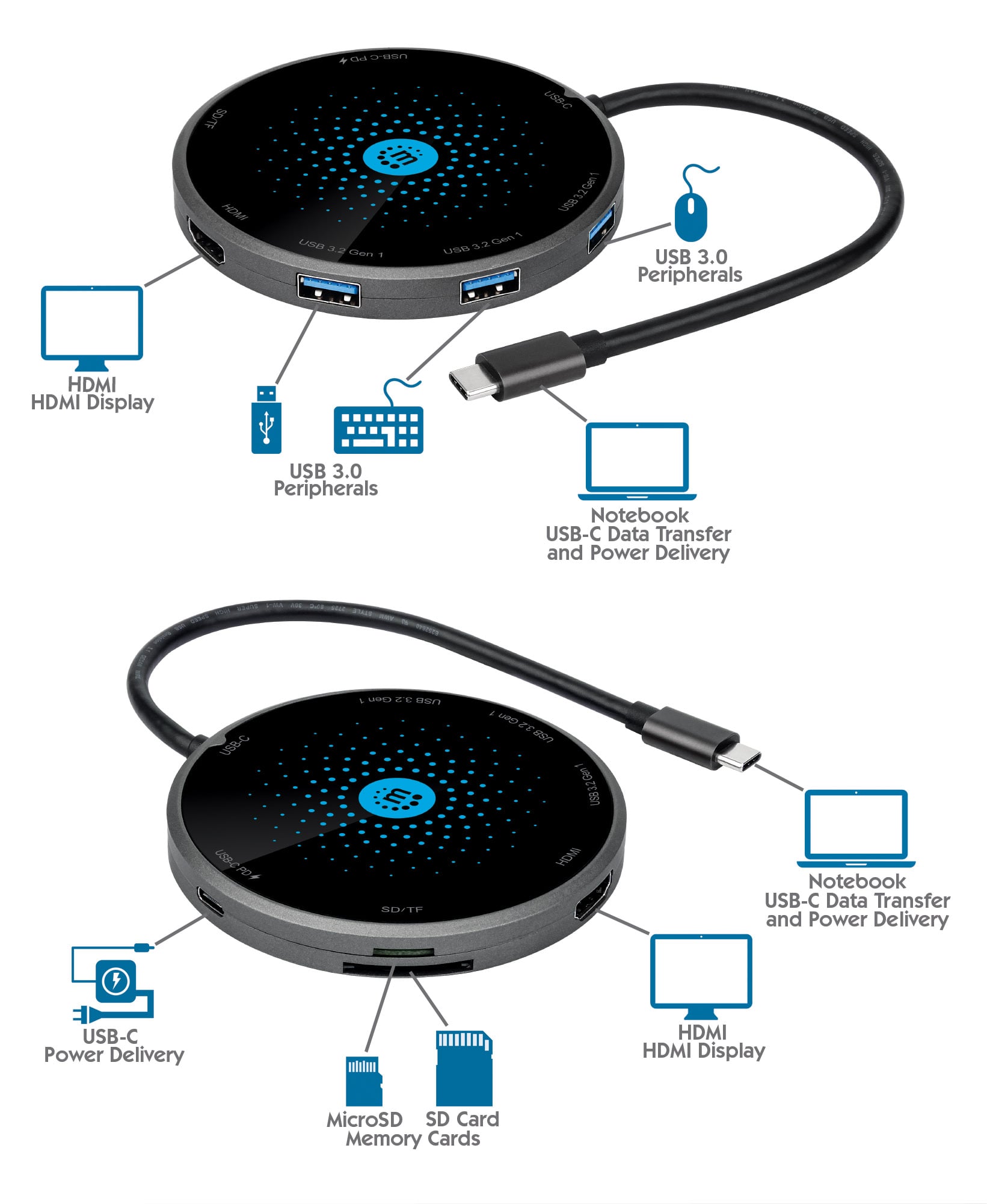 Docking Station USB-C™ 8-in-1 con Pad di Ricarica Wireless - Miniatura 7