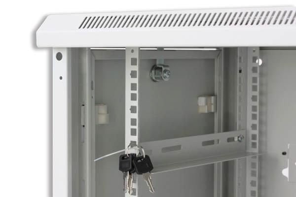 Armadio Rack 19'' a muro 20 unità sezione unica prof. 600 mm Grigio - Miniatura 7
