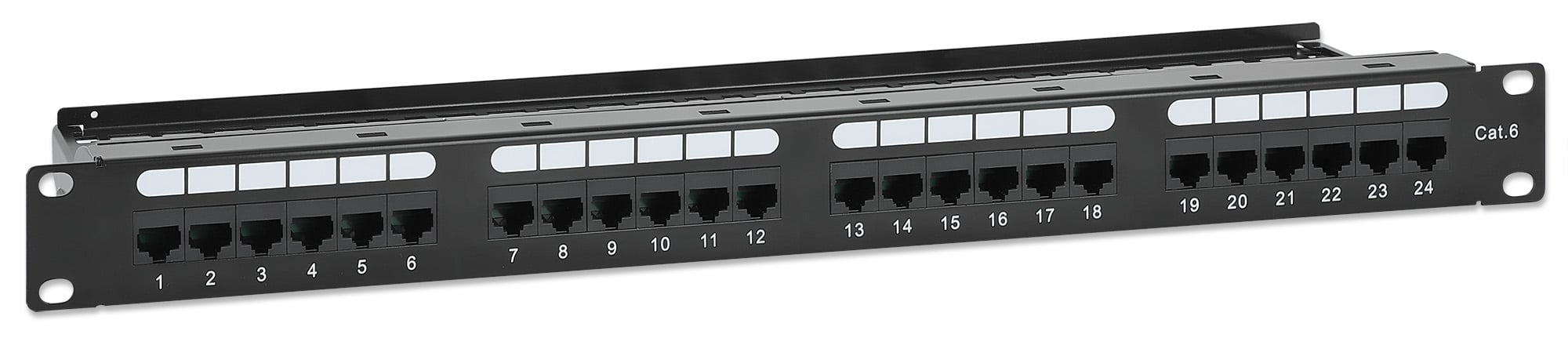 Pannello Patch UTP 24 Posti RJ45 Cat.6 con Barra Gestione Cavi - Miniatura 7