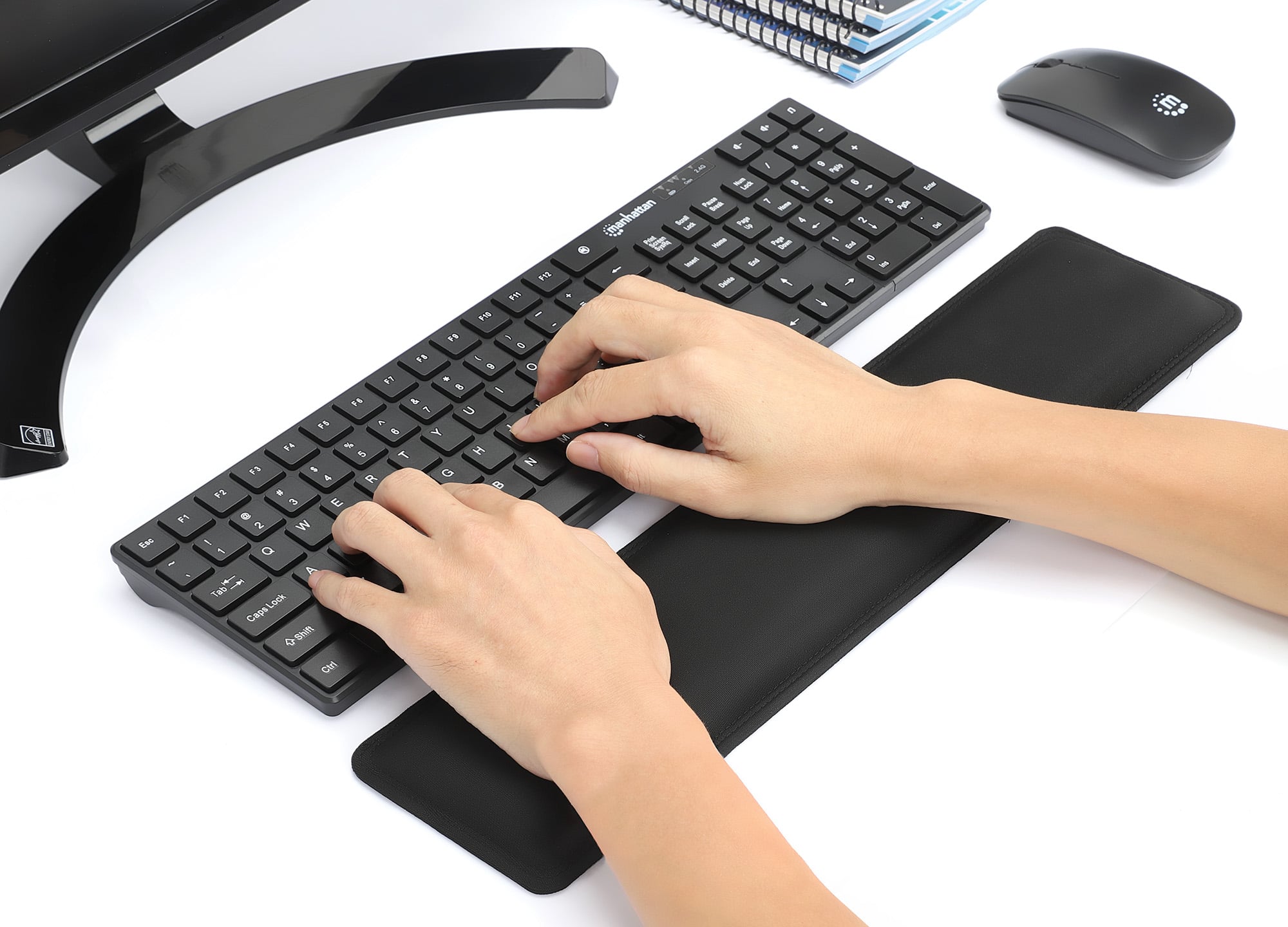 Tappetino Poggiapolsi Ergonomico in Gel per Tastiera Nero - Miniatura 8