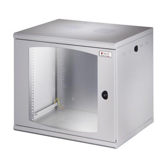 Armadio Rack 19'' a muro 16 unità sezione unica prof. 500mm Nero - Miniatura 8