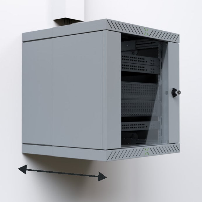 Armadio Rack 19'' a Muro 12U da Assemblare Profondità 400-600 mm Grigio - Miniatura 8