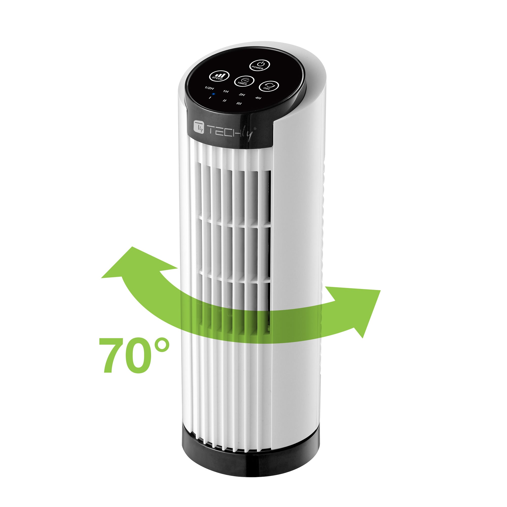 Mini Ventilatore a Torre 13'' 3 Velocità con Interruttore Touch Oscillazione 70° e Timer - Miniatura 8