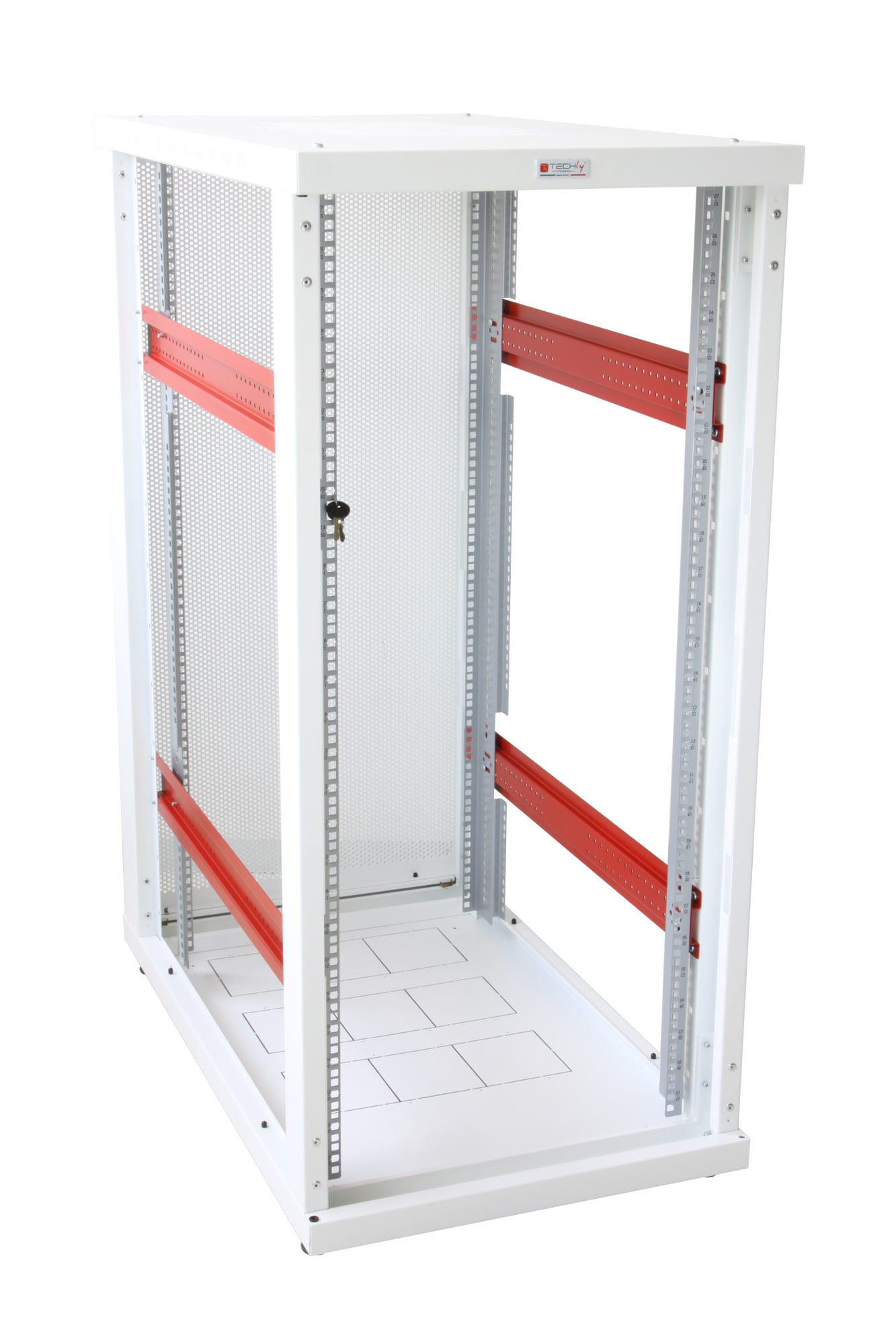 Armadio Server Rack 19'' 600x1000 27 Unita' Bianco serie IdealNET - Miniatura 8