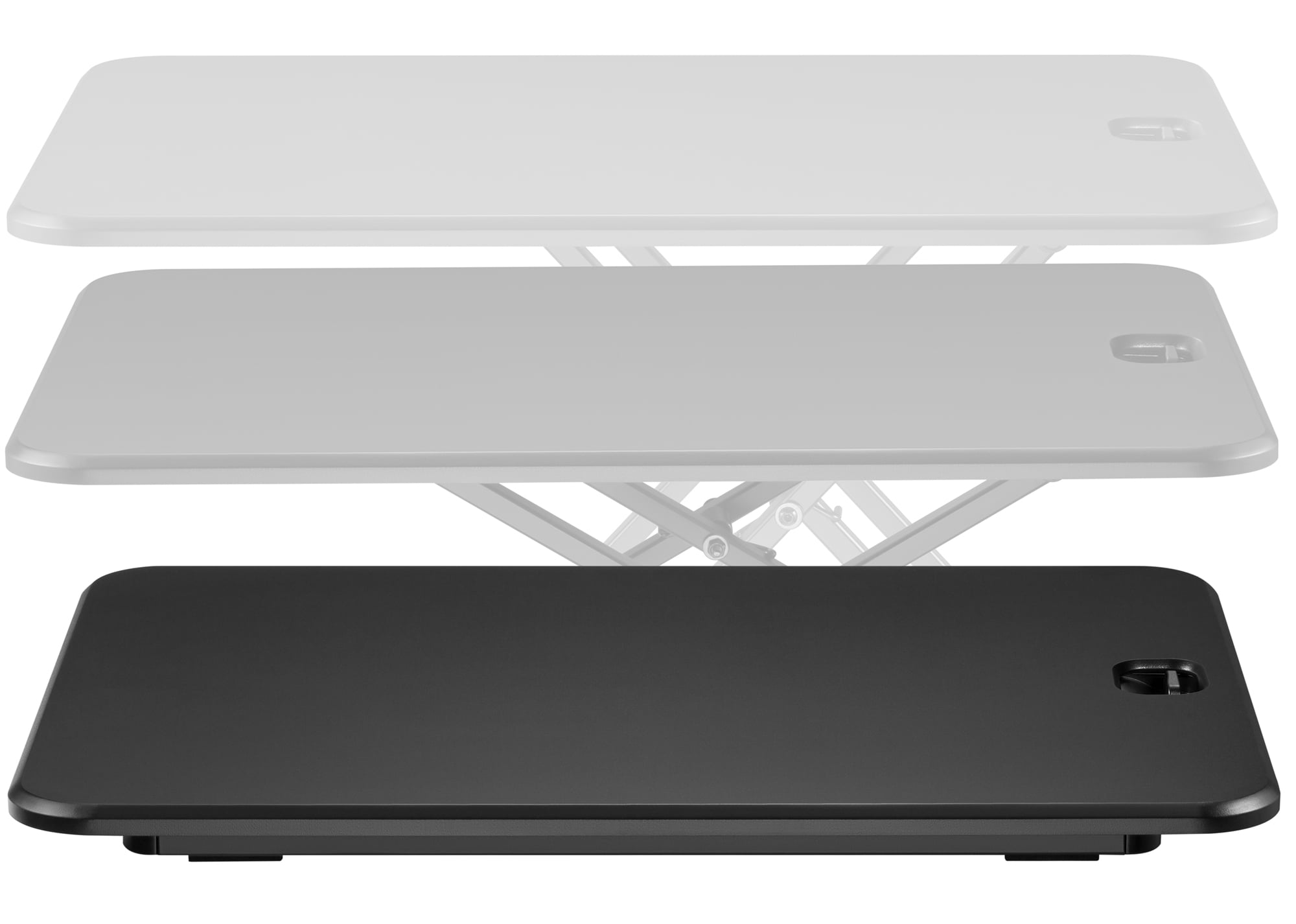Convertitore da Scrivania In Piedi Postazione di Lavoro Sit Stand Ultra Slim Altezza Regolabile - Miniatura 8