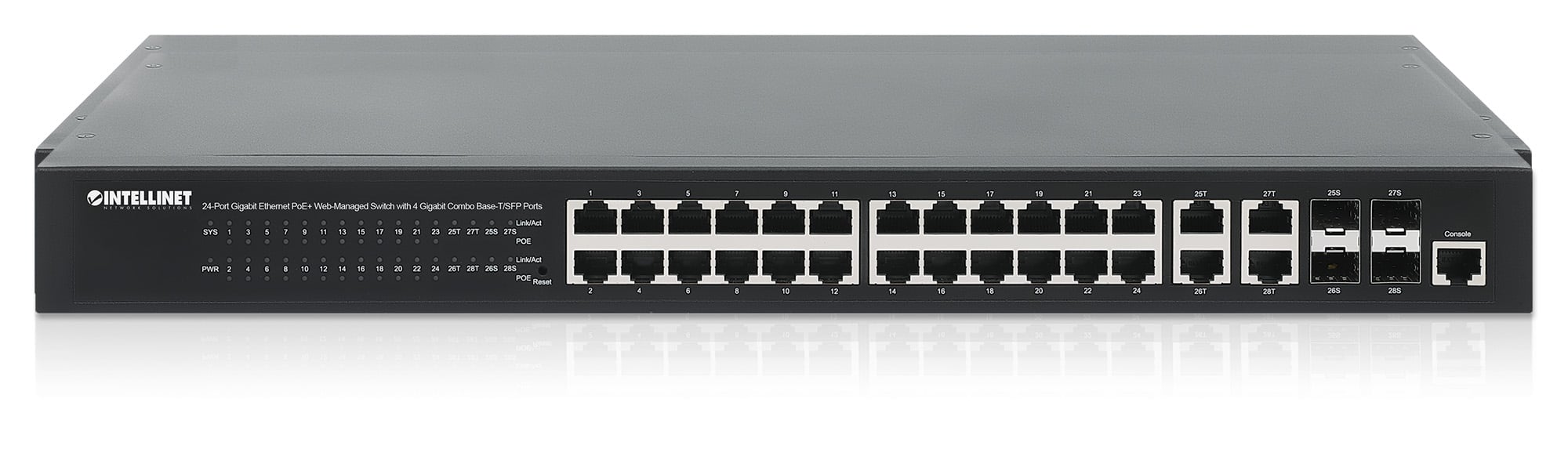 Switch 24p. Gigabit Ethernet PoE+ con 4p. Gigabit Combo Base-T/SFP - Miniatura 8