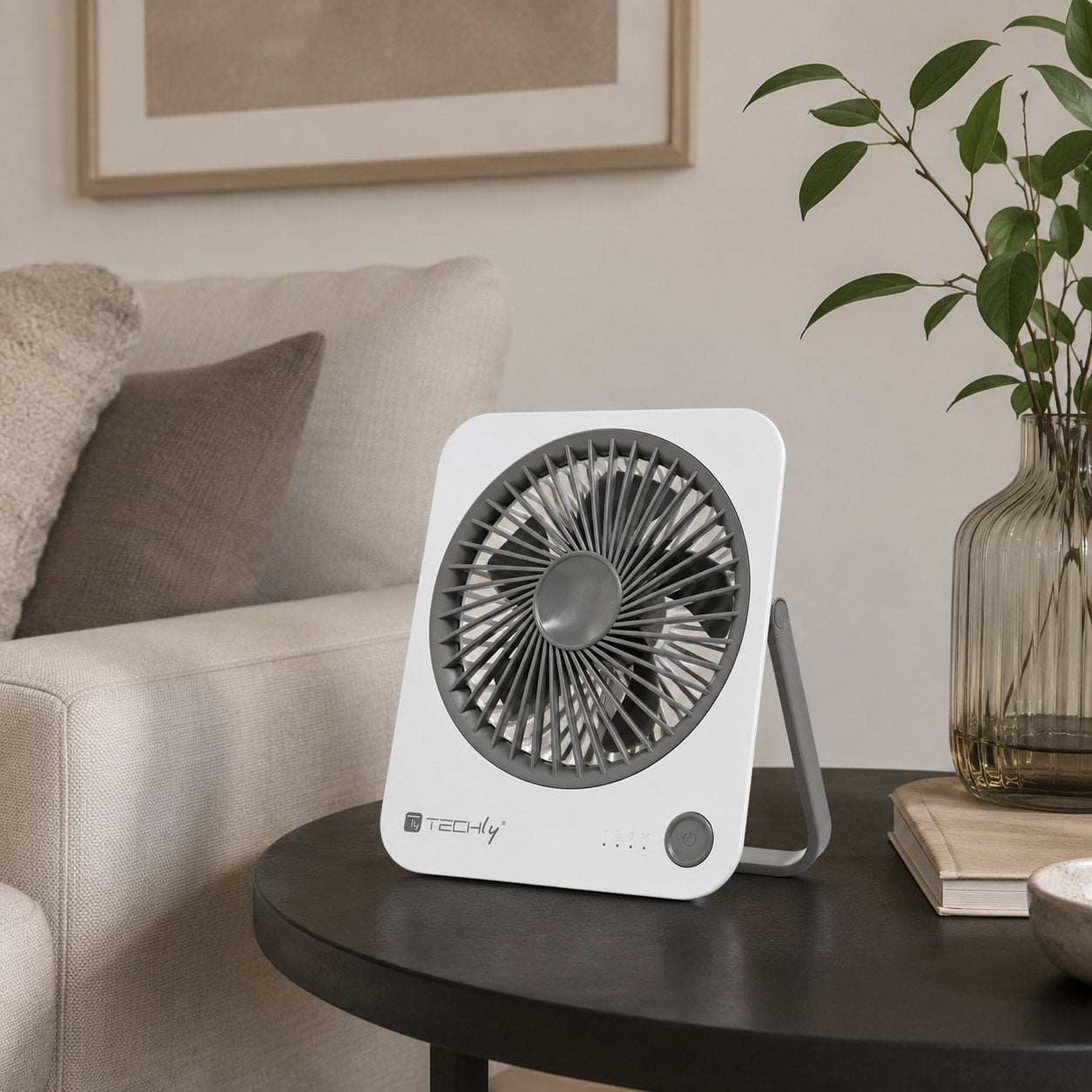 Ventilatore da Scrivania Ultra Sottile Pieghevole e Portatile a 4 Velocità - Miniatura 8