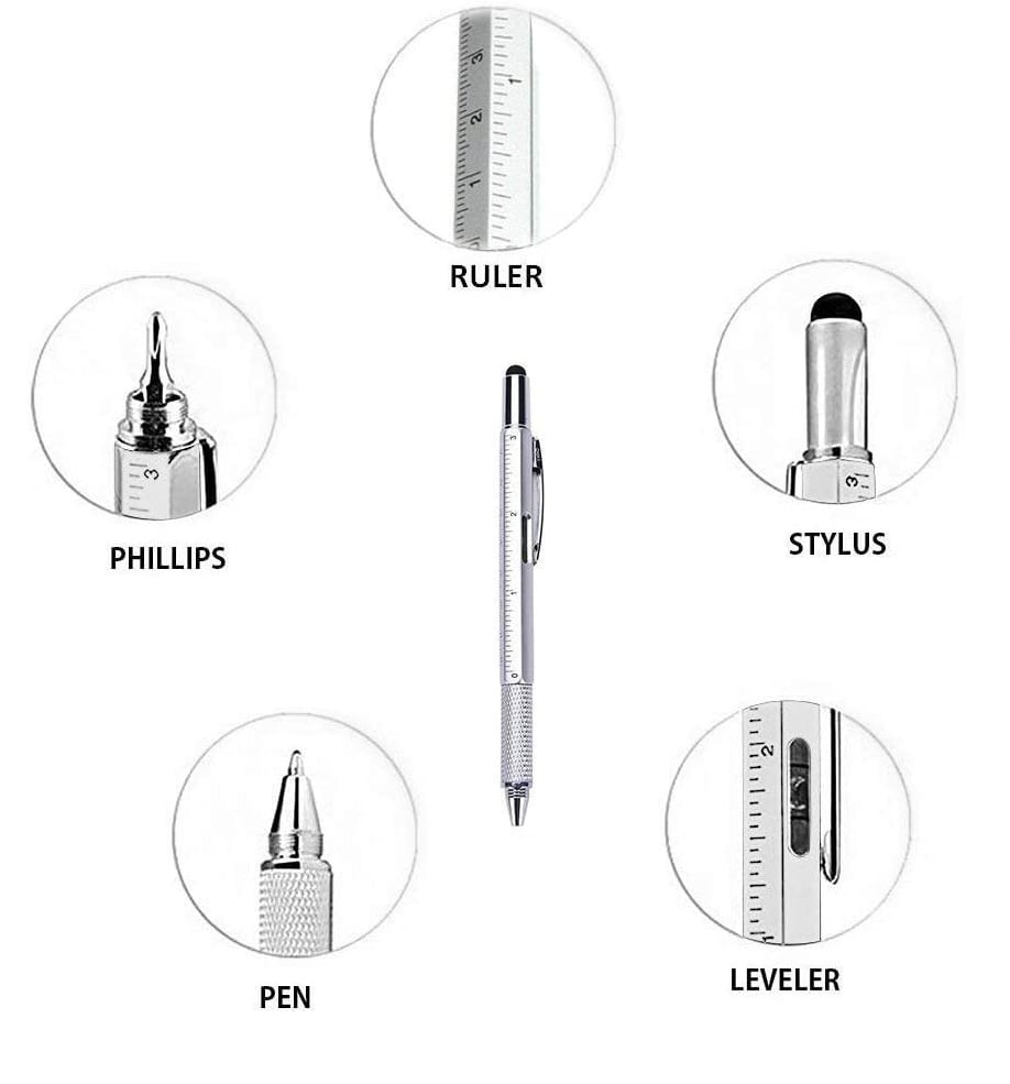 Penna a Sfera Multifunzione 5 in 1 con Cacciavite Bolla e Righello - Miniatura 8