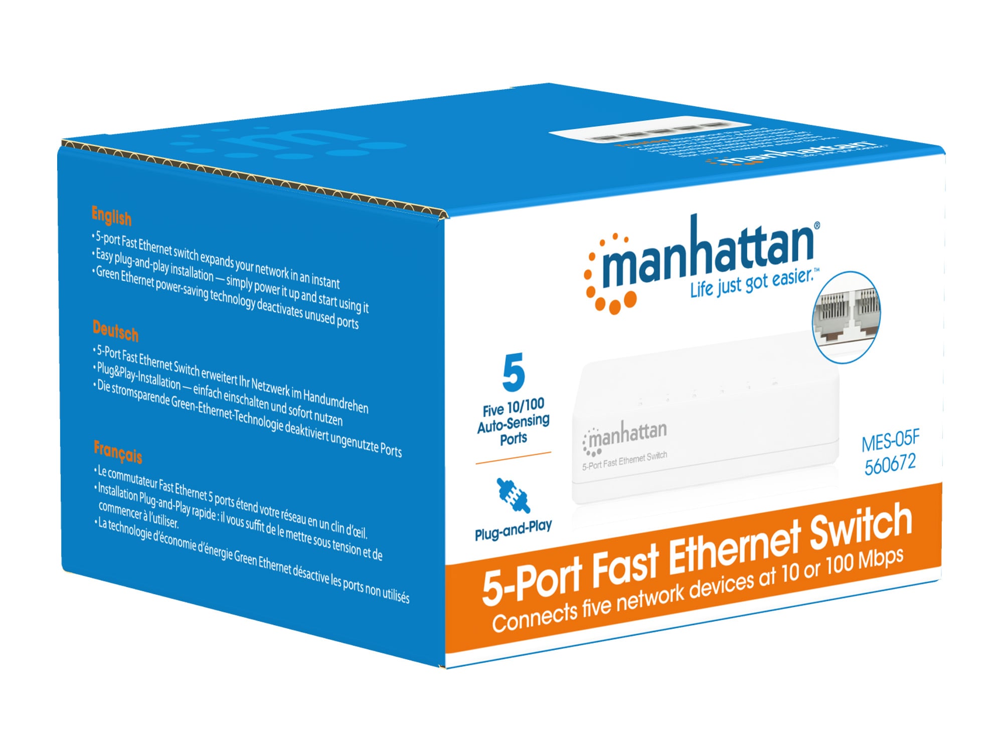 Switch Hub Office 10/100 Mbps Fast Ethernet 5 Porte - Miniatura 8