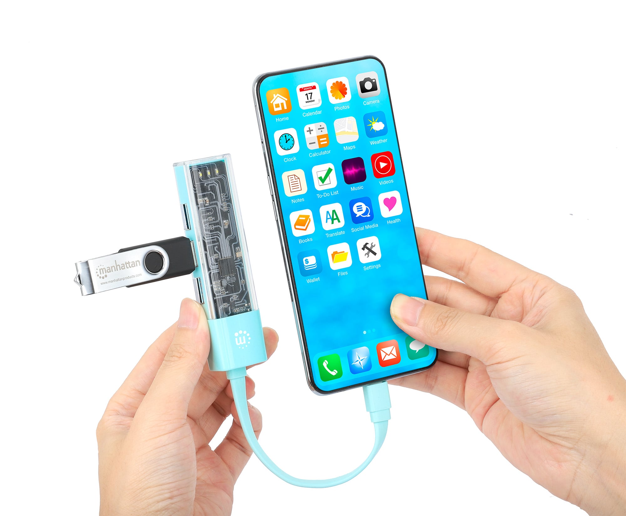 Hub Combo USB 3.2 USB-C™ e USB-A 4 Porte Verde Trasparente - Miniatura 8