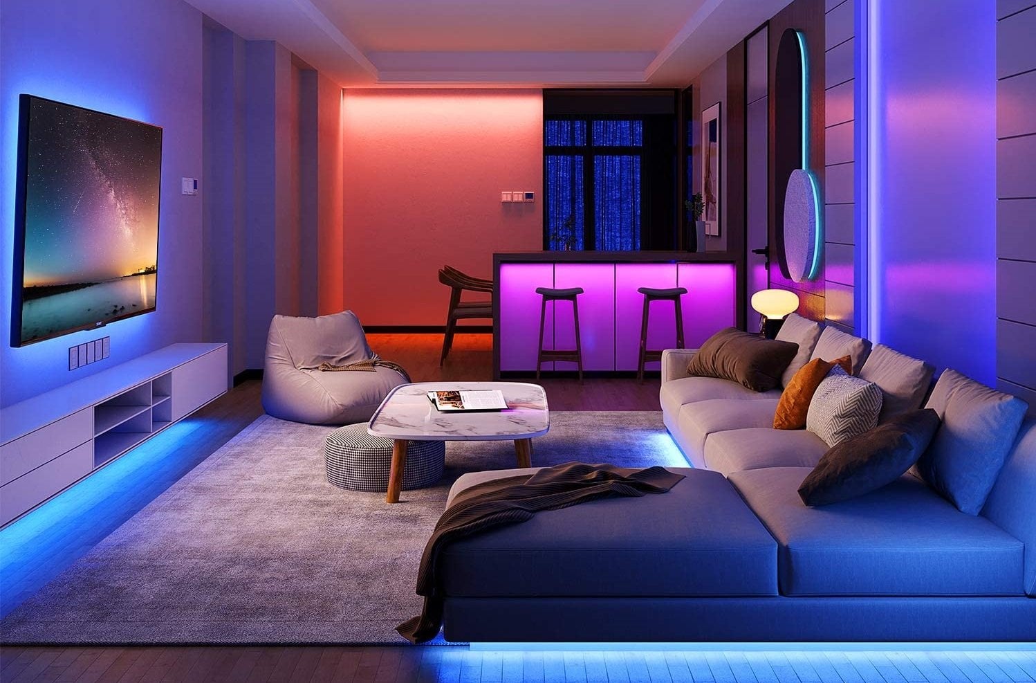 Kit Striscia LED Intelligente 5m con Funzione Musicale e Controllo Vocale Alexa, R5149 - Miniatura 8