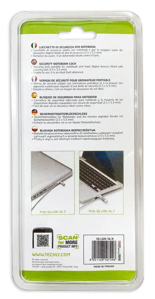 Lucchetto di Sicurezza per Notebook con Chiave, Compatibile Nano Slot (HP e altri marchi) - Miniatura 8