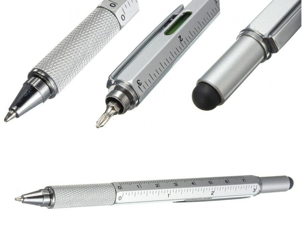 Penna a Sfera Multifunzione 5 in 1 con Cacciavite Bolla e Righello - Miniatura 9