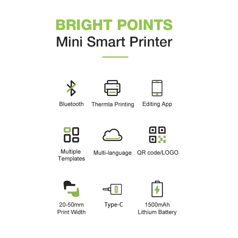 Mini Etichettatrice Stampante Termica Bluetooth Portatile Ricarica USB-C™ - Miniatura 9
