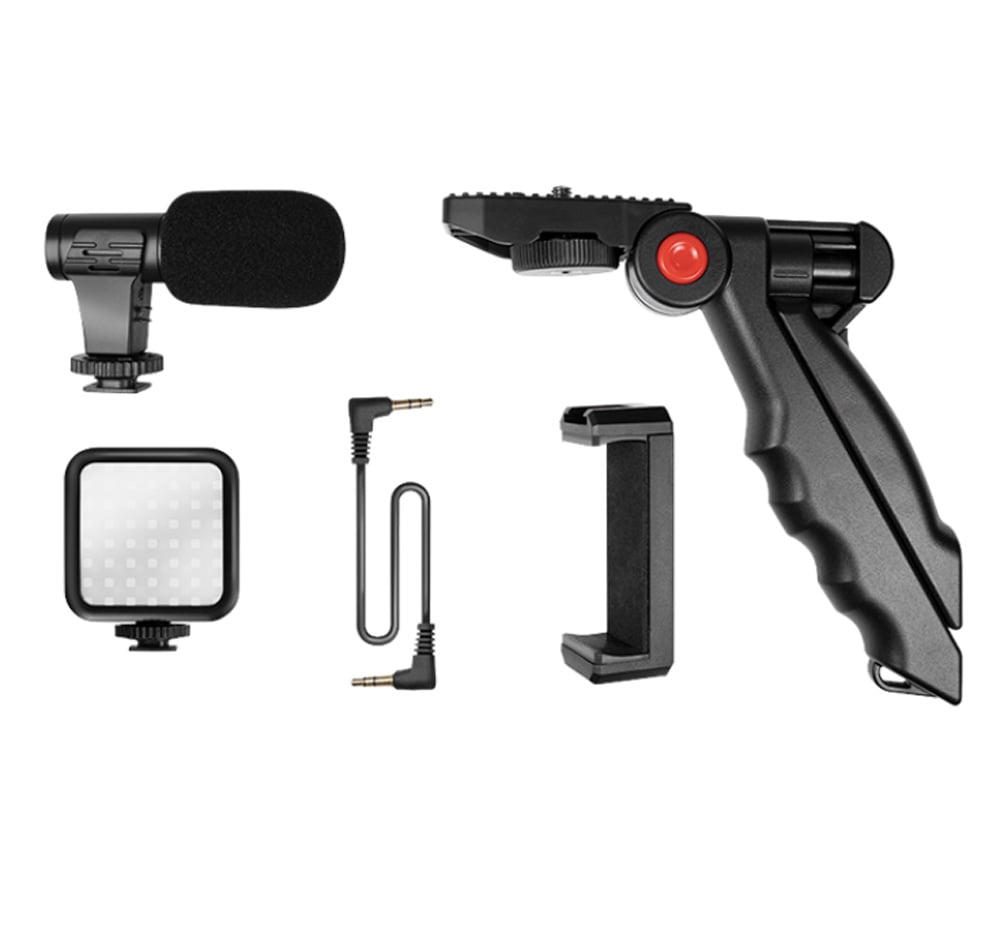 Kit Vlogger Treppiede per Smartphone 4,7''–7'' con Luce LED e Microfono Direzionale - Miniatura 9