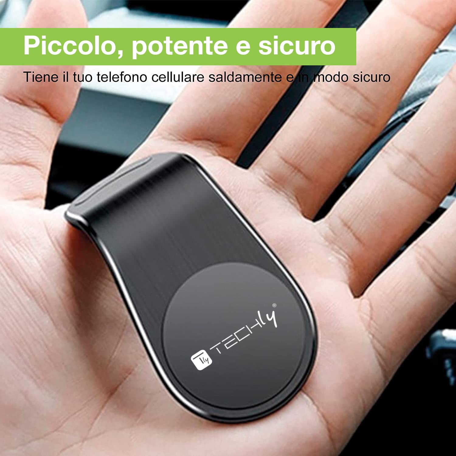 Supporto Magnetico da Auto per Smartphone con Due Placche Metalliche Universali - Miniatura 9