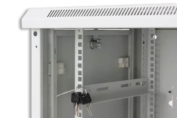 Armadio Rack 19'' a muro 15 unità sezione unica prof. 450mm Grigio - Miniatura 9