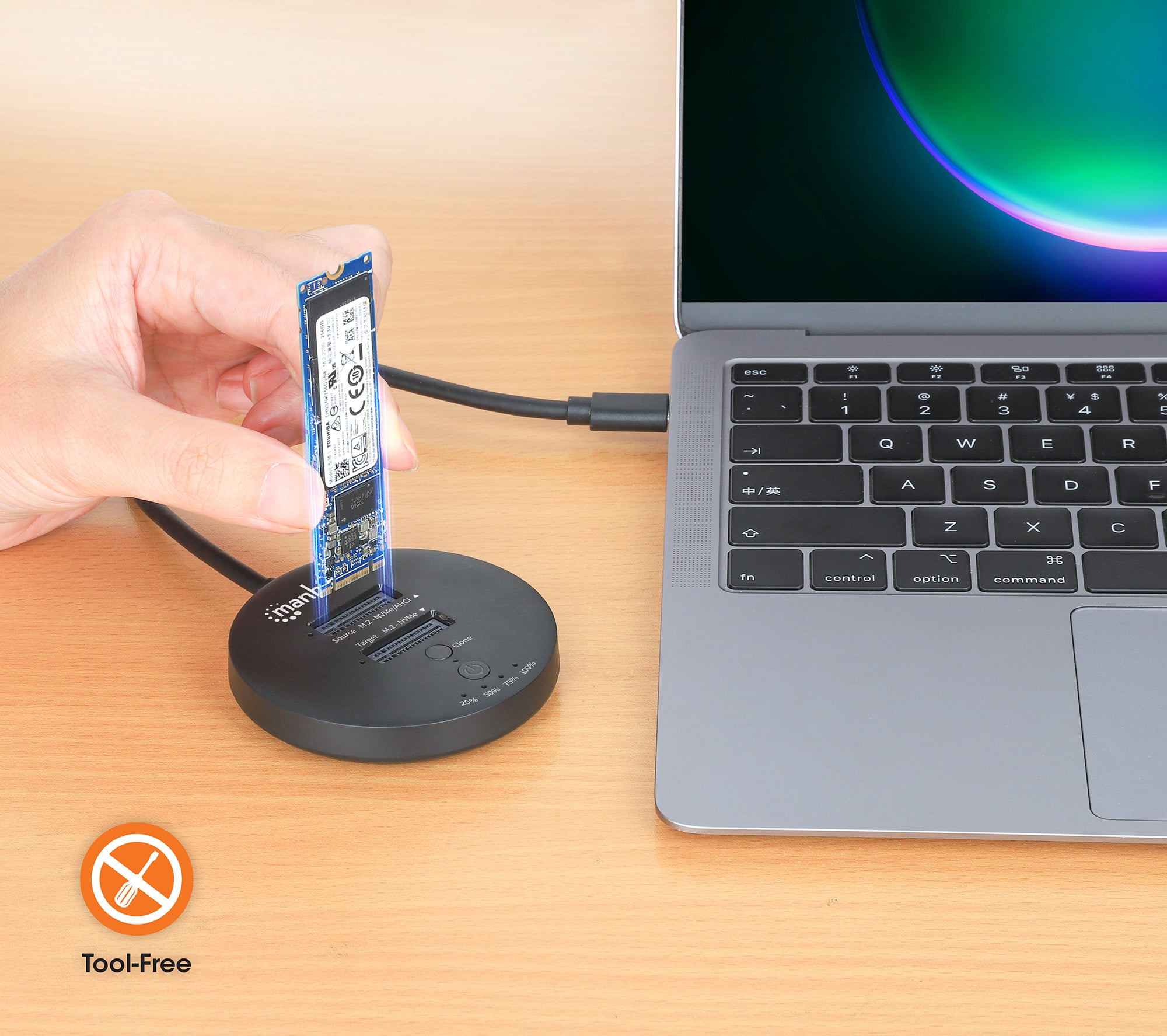 Docking Station Dual-Bay M.2 NVMe Clone SSD - Miniatura 9