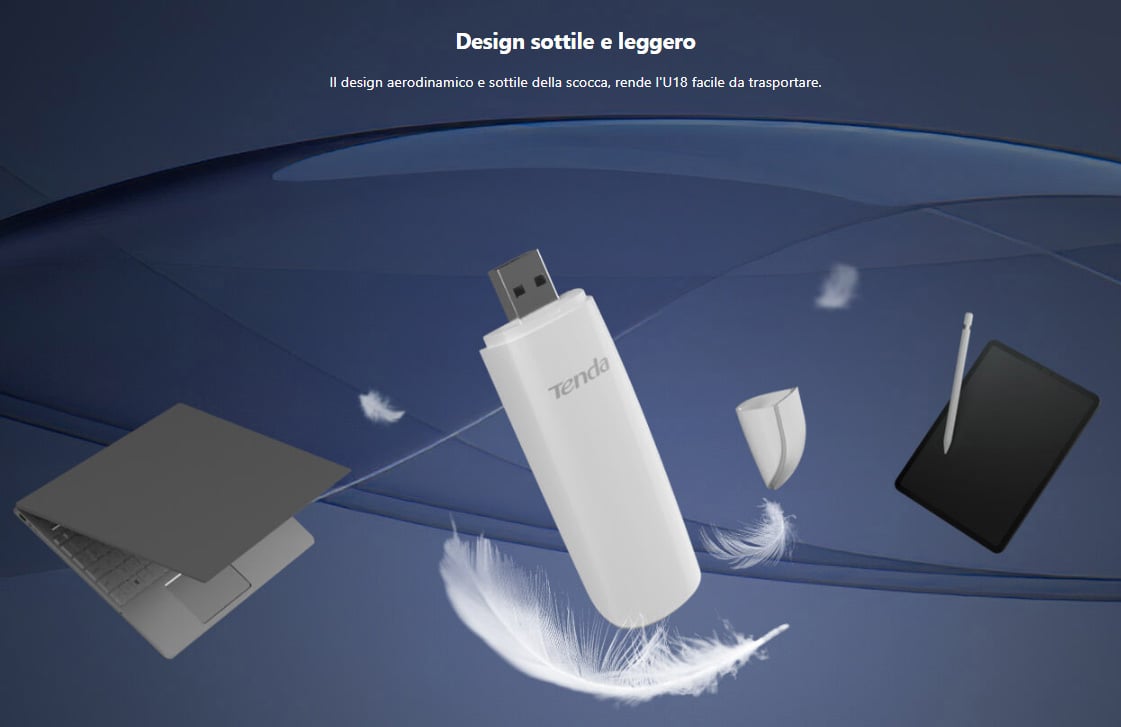 Adattatore USB Dual Band AX1800 Wi-Fi 6, U18 - Miniatura 9