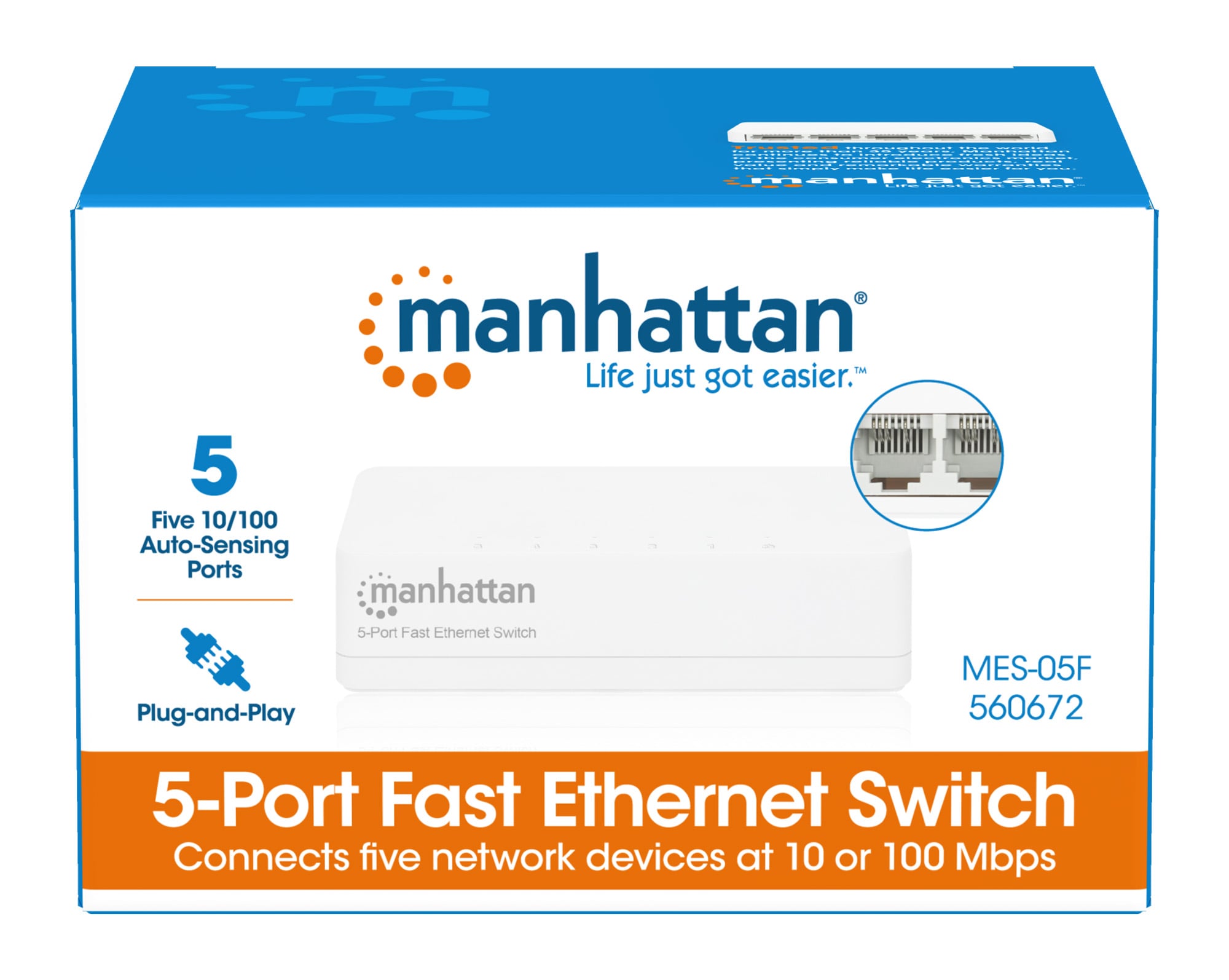 Switch Hub Office 10/100 Mbps Fast Ethernet 5 Porte - Miniatura 9