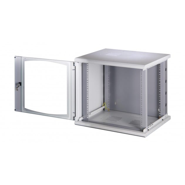 Armadio Rack 19'' a muro 16 unità sezione unica prof. 500mm Nero - Miniatura 9