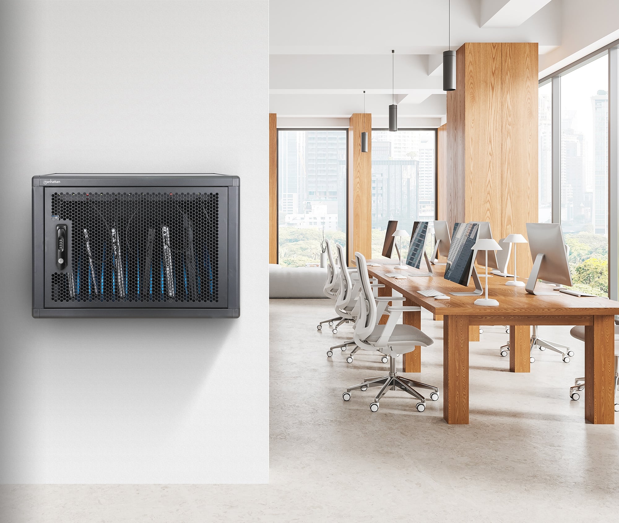 Armadietto Stazione di Ricarica da Scrivania/Parete 12 porte USB-C™ - 780 W - Miniatura 10