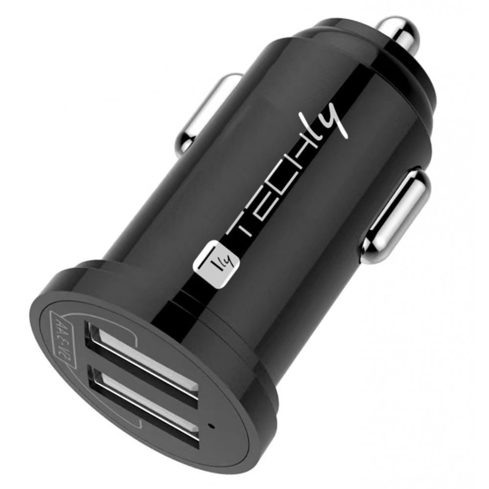 Mini Caricatore da Auto 2 Porte USB-A 12W/2.4A Nero - Immagine 1