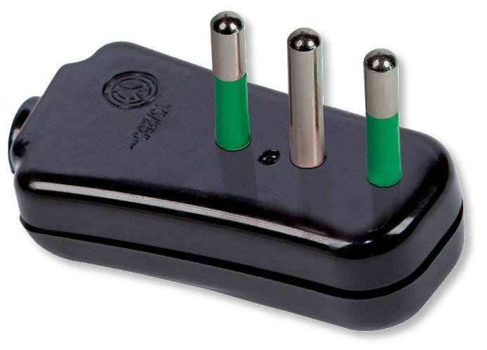 Spina ribassata 2P+T 10A Nero - Immagine 1