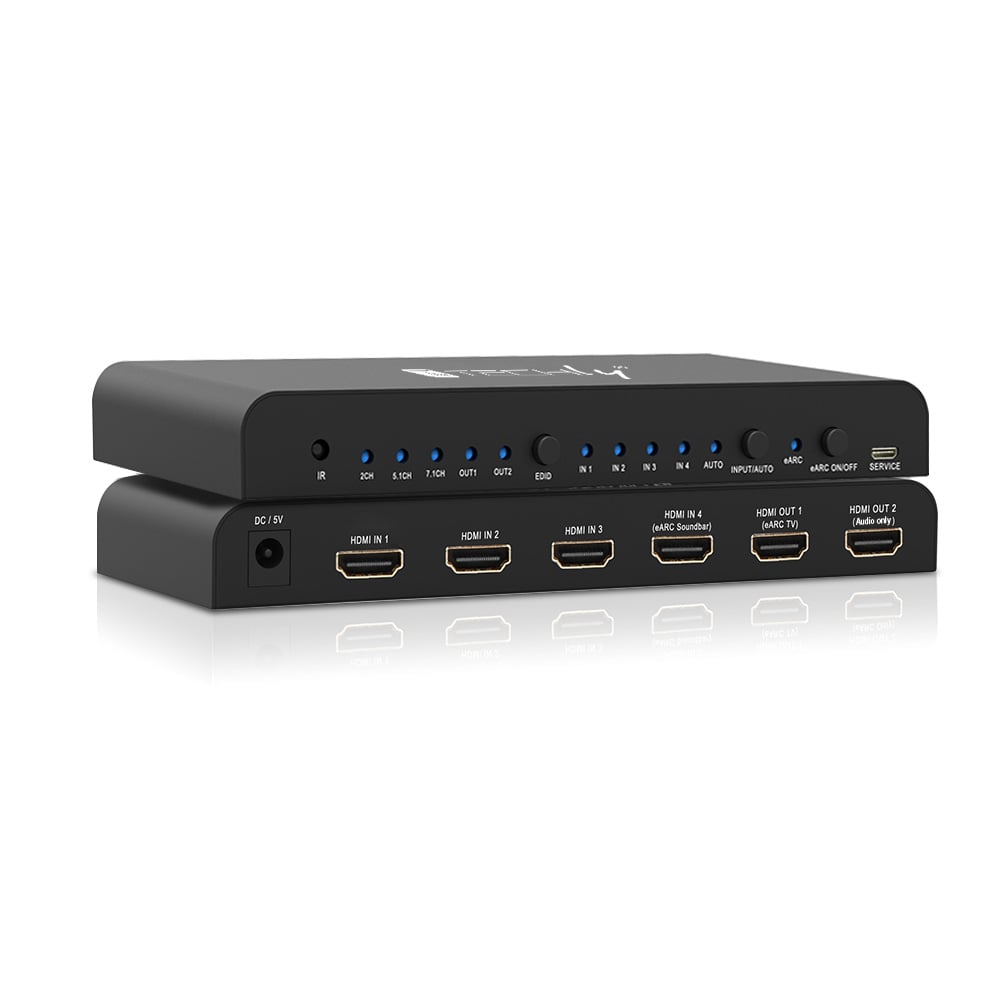 Switch HDMI 2.0 4x1 4K@60Hz con Splitter Audio eARC/ARC per Soundbar - Immagine 1