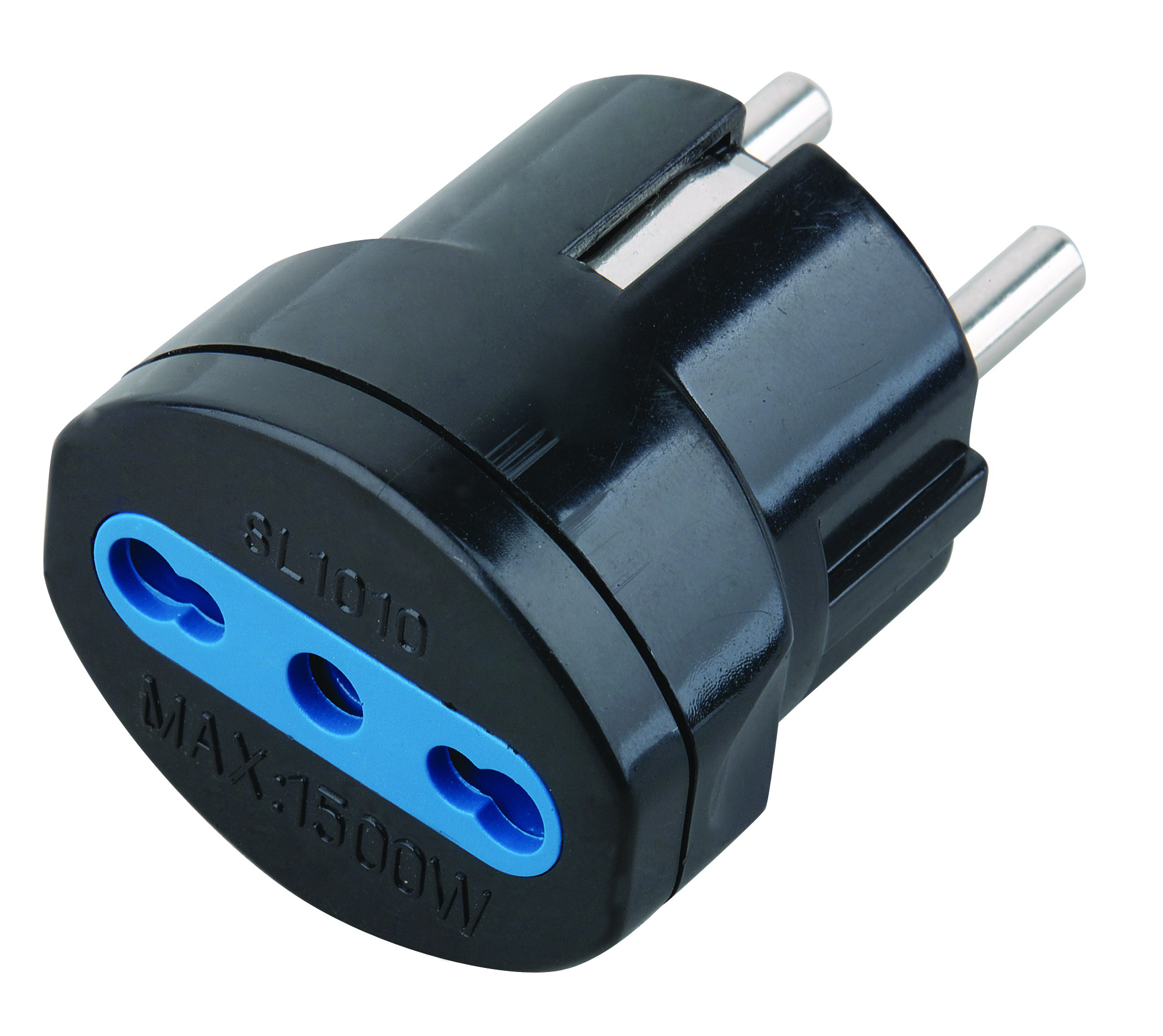 Adattatore spina Schuko a presa 10/16A Nero - Immagine 1
