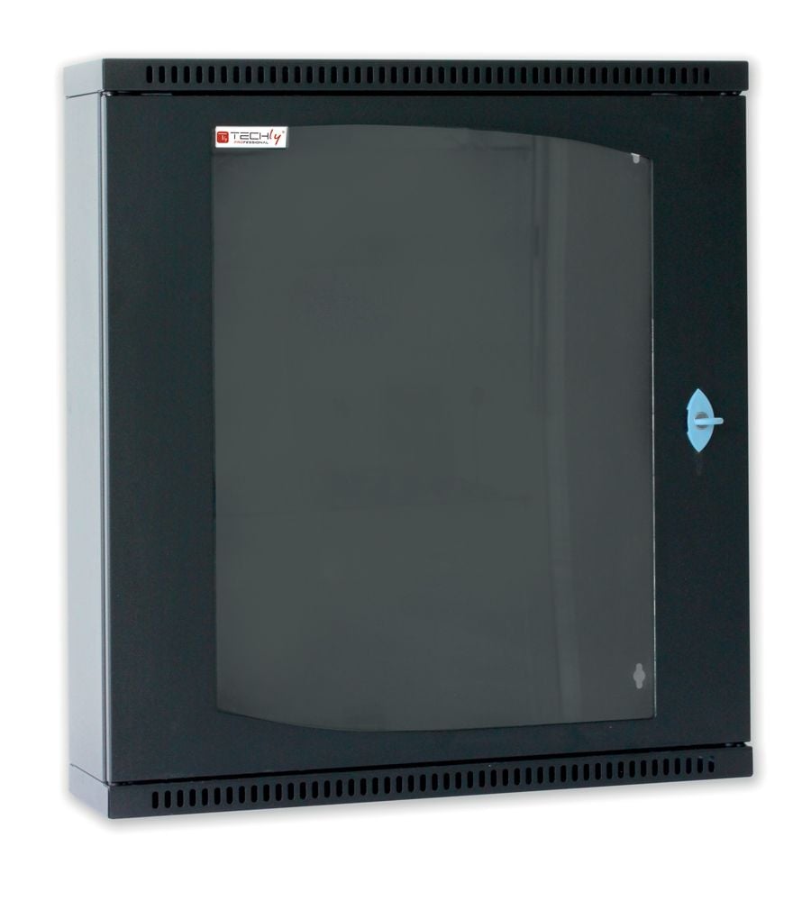 Armadio Rack 19'' Flat a muro p.15cm 12 unità sezione unica Nero - Immagine 1