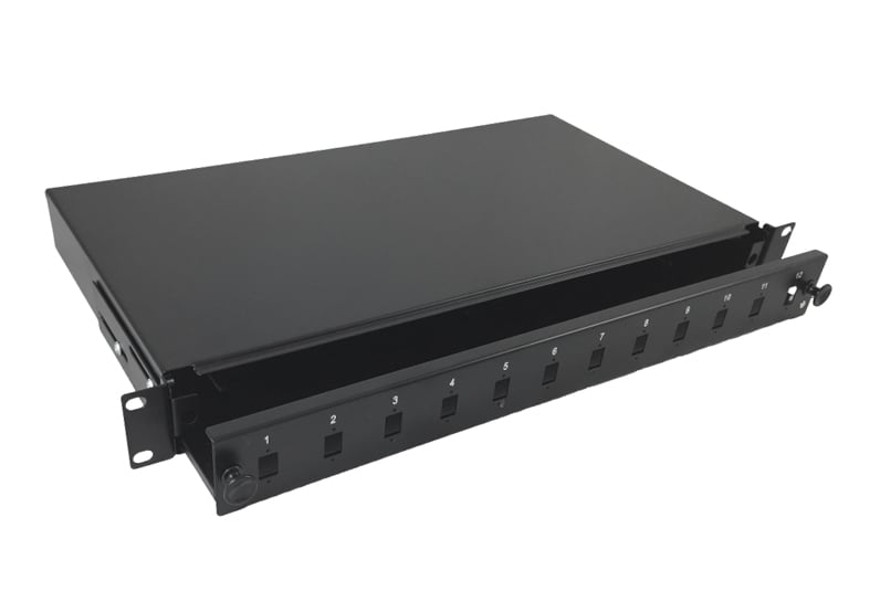 Cassetto Ottico 19'' 12 porte LC Duplex Nero - Immagine 1
